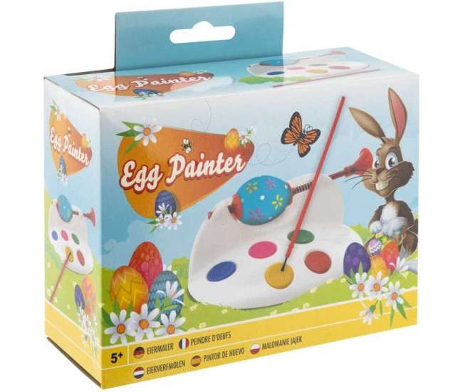 Set creativ pentru pictura pe oua Paste format din suport, acuarele si pensula Grafix GR810033