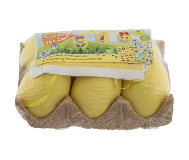 Set 6 oua pentru Paste cu 3 foi cu stickere si 12 ochi miscatori Grafix GR810034G Set 6 oua pentru Paste cu 3 foi cu stickere si 12 ochi miscatori Grafix GR810034G