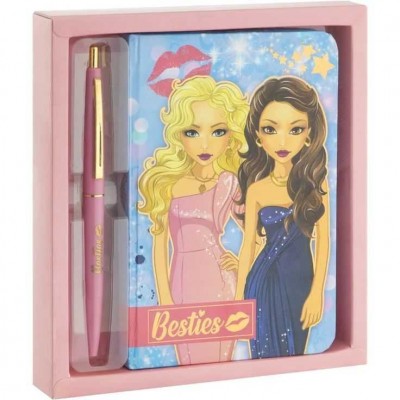 Carnetel Besties cu Pix 90 de File Liniate,15 x 10.5 cm Grafix GR140045