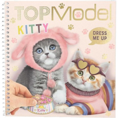 Carte de autocolante TOPModel Kitty Dress pentru fete si minti creative Depesche PT12965