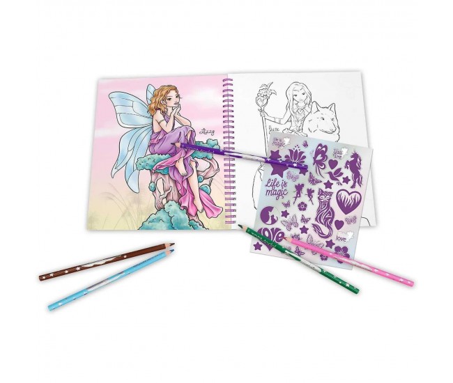 Carte de colorat TOPModel Fairy Love Depesche PT12976 Carte de colorat TOPModel Fairy Love Depesche PT12976