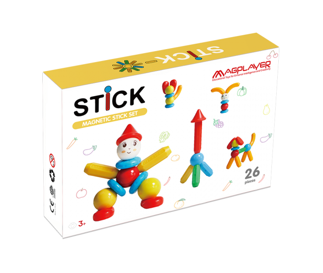 Set de constructie magnetic - STICK (26 piese) Set de constructie magnetic - STICK (26 piese)