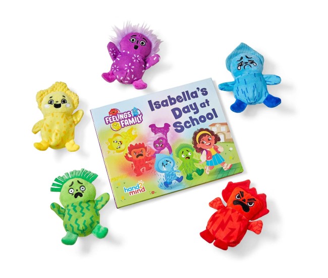 Set mascote cu carticica - Emotiile & Isabella la scoala Set mascote cu carticica - Emotiile & Isabella la scoala