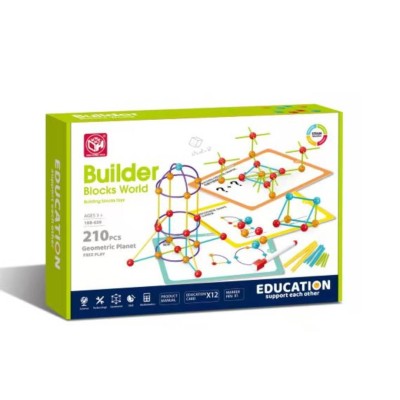 Set de constructie STEAM - Forme 3D (210 piese)