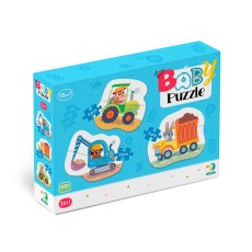 Baby puzzle 3 in 1 - Mijloace de transport (2,3,4 piese)