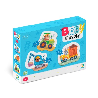 Baby puzzle 3 in 1 - Mijloace de transport (2,3,4 piese)