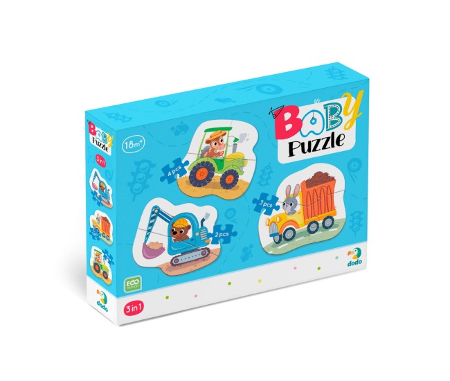 Baby puzzle 3 in 1 - Mijloace de transport (2,3,4 piese)