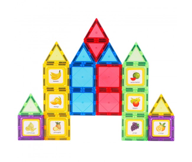 Set de constructie magnetic 3D - 28 piese Set de constructie magnetic 3D - 28 piese