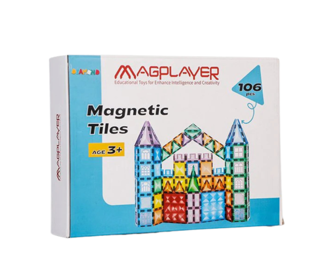 Set de constructie magnetic 3D - 106 piese Set de constructie magnetic 3D - 106 piese