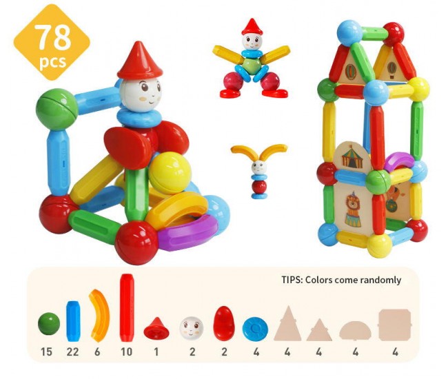 Set de constructie magnetic - STICK (78 piese) Set de constructie magnetic - STICK (78 piese)
