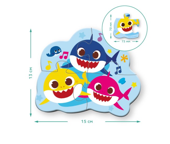 Puzzle 6 in 1 - Baby Shark (2, 3, 4 piese) Puzzle 6 in 1 - Baby Shark (2, 3, 4 piese)