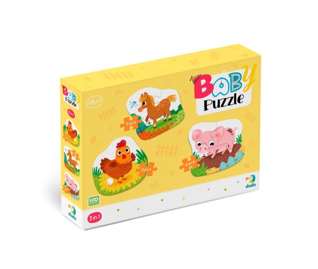 Puzzle 3 in 1 - O zi la ferma (2,3,4 piese) Puzzle 3 in 1 - O zi la ferma (2,3,4 piese)