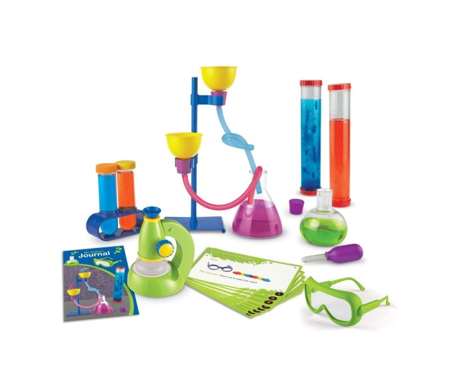 Set de stiinta primar Deluxe cu microscop Set de stiinta primar Deluxe cu microscop