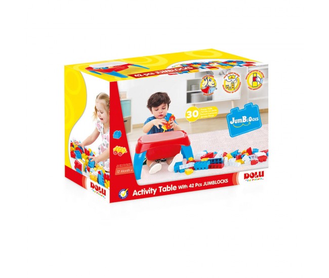 Masuta de activitati cu 30 cuburi de construit Masuta de activitati cu 30 cuburi de construit