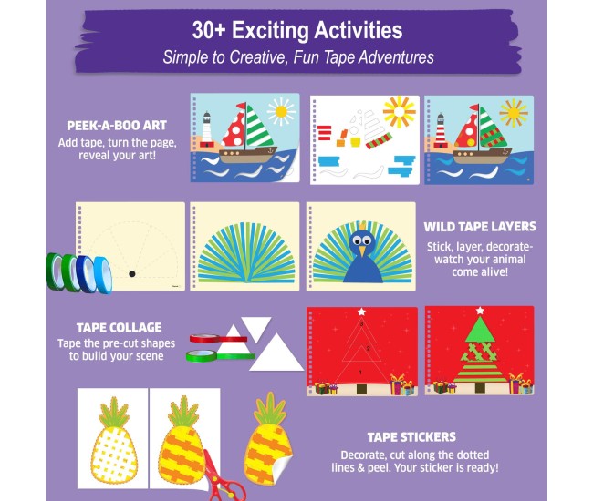 Set creativ - Coloram cu benzi decorative washi Set creativ - Coloram cu benzi decorative washi