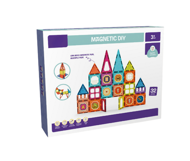 Set de constructie magnetic - 32 piese (7.5 cm) Set de constructie magnetic - 32 piese (7.5 cm)