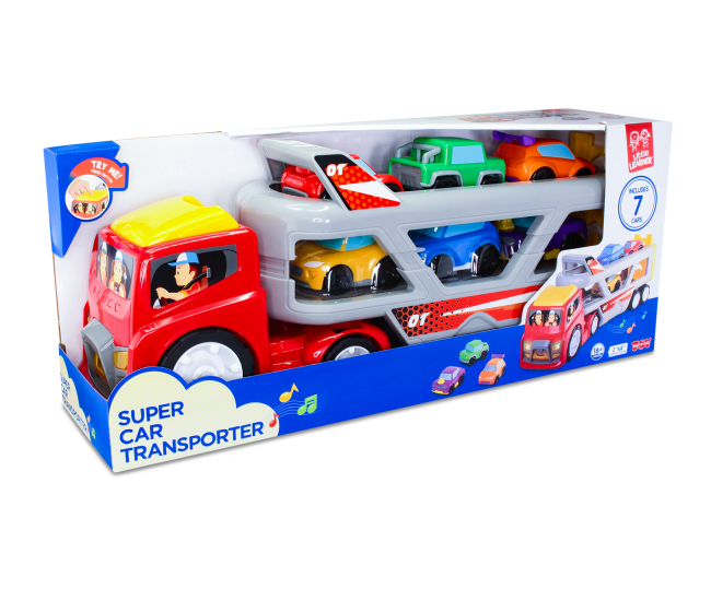 Jucarie interactiva - Camion cu platforma auto Jucarie interactiva - Camion cu platforma auto