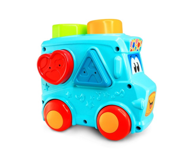 Set 3 in 1 - Autobuz cu sortator, cilindru & turnulet cu bile Set 3 in 1 - Autobuz cu sortator, cilindru & turnulet cu bile