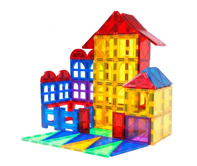 Set de constructie magnetic 3D - 100 piese Set de constructie magnetic 3D - 100 piese
