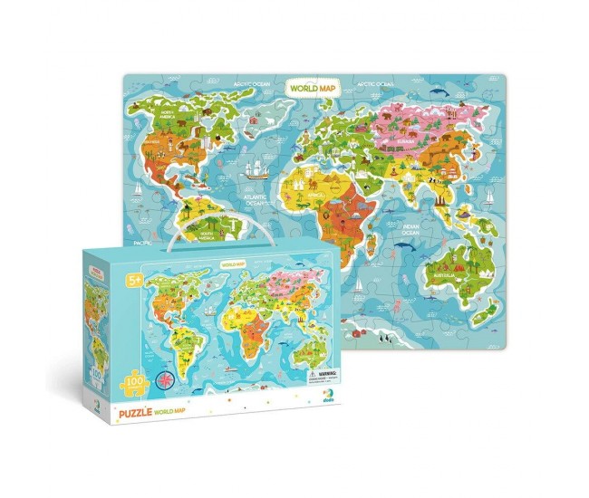 Puzzle - Continentele lumii (100 piese) Puzzle - Continentele lumii (100 piese)
