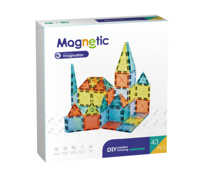 Joc de constructie magnetic - 43 piese (5.5 cm) Joc de constructie magnetic - 43 piese (5.5 cm)