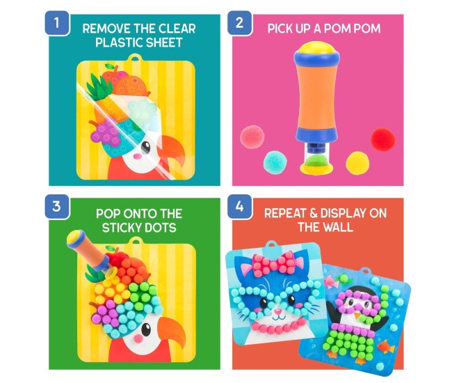 Set creativ cu pompoane - Imbraca animalutele