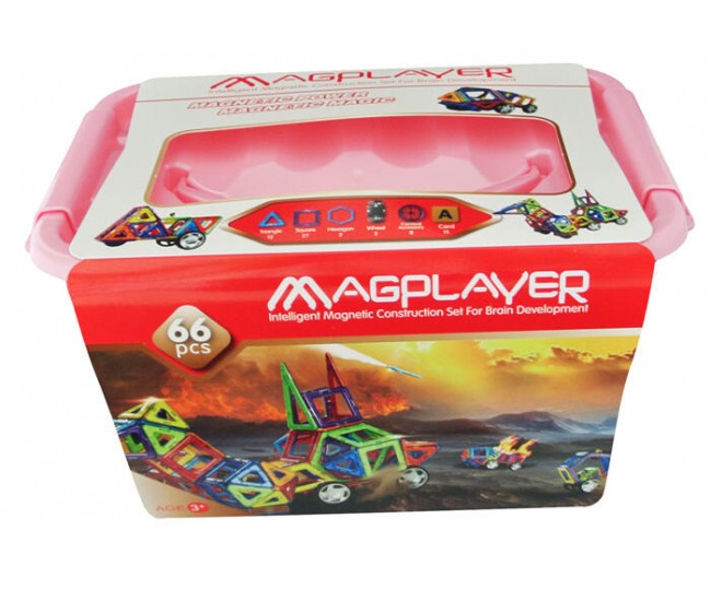 Joc de constructie magnetic - 66 piese Joc de constructie magnetic - 66 piese