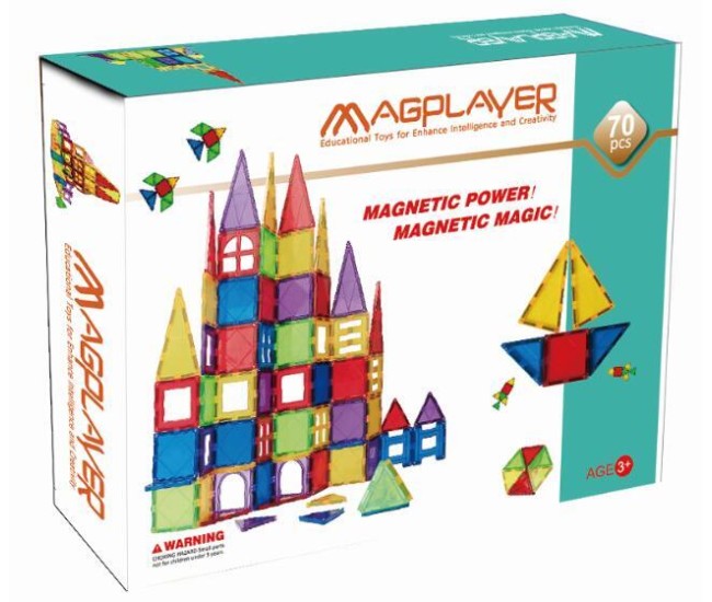 Set de constructie magnetic - 70 piese Set de constructie magnetic - 70 piese
