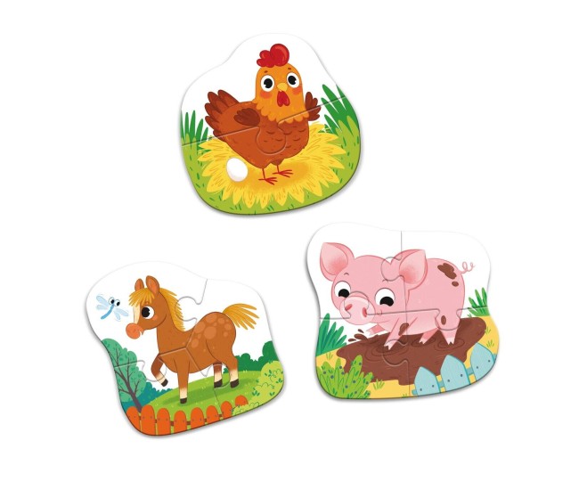 Puzzle 3 in 1 - O zi la ferma (2,3,4 piese) Puzzle 3 in 1 - O zi la ferma (2,3,4 piese)