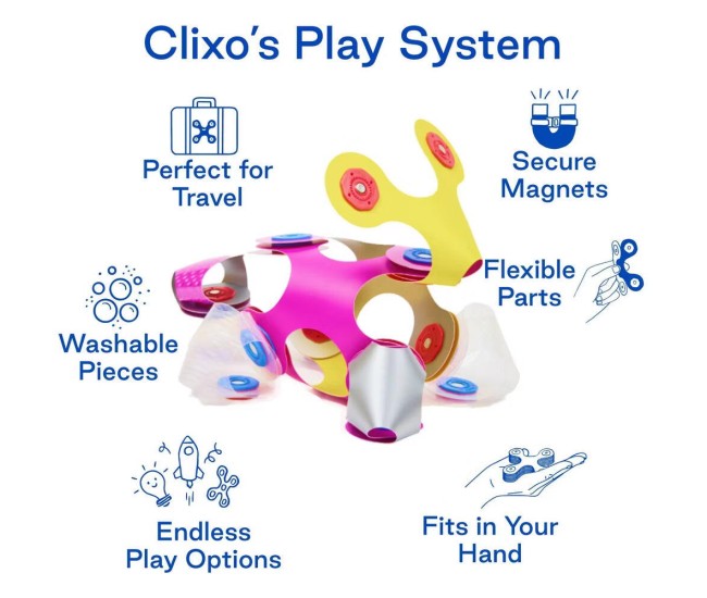 Clixo® joc magnetic de construit - Tiny & Mighty Sparkle (9 piese) Clixo® joc magnetic de construit - Tiny & Mighty Sparkle (9 piese)