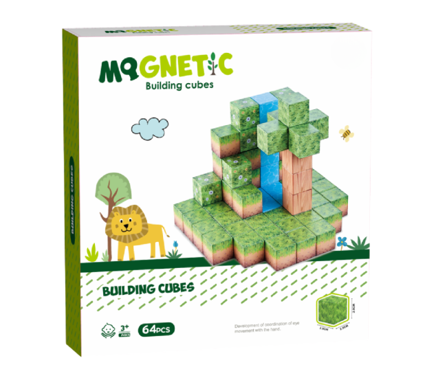 Cuburi magnetice - In natura 64 piese (2.5 cm) Cuburi magnetice - In natura 64 piese (2.5 cm)