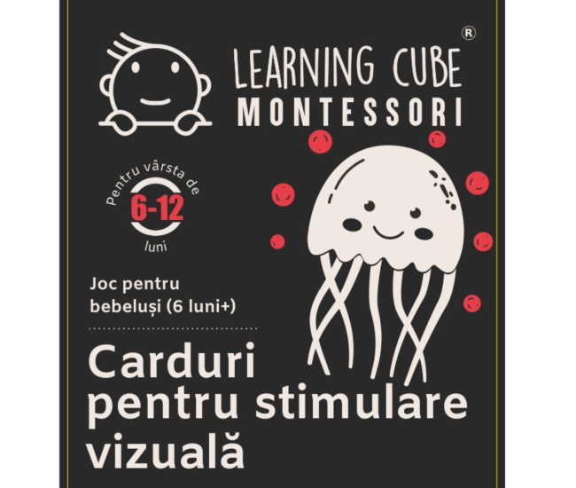 Carduri pentru stimulare vizuala tricolore (6 -12 luni)