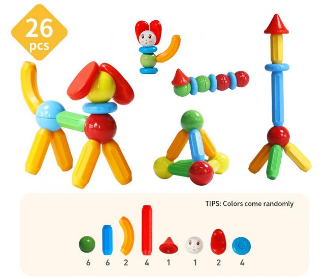 Set de constructie magnetic - STICK (26 piese) Set de constructie magnetic - STICK (26 piese)