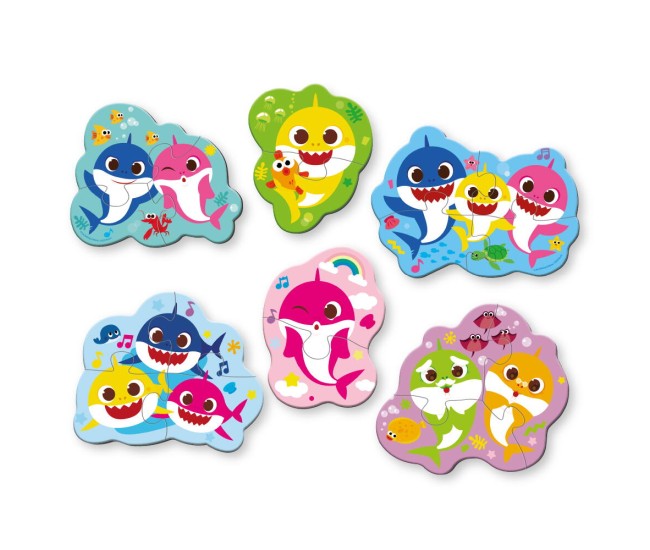 Puzzle 6 in 1 - Baby Shark (2, 3, 4 piese) Puzzle 6 in 1 - Baby Shark (2, 3, 4 piese)