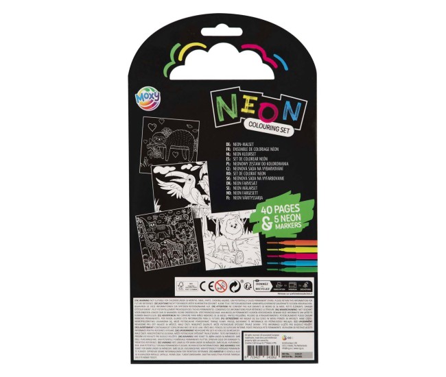Carte de colorat cu carioci neon - Animalute Carte de colorat cu carioci neon - Animalute