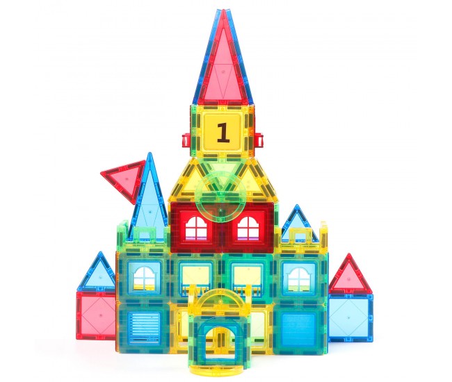 Set de constructie magnetic 3D - 103 piese Set de constructie magnetic 3D - 103 piese