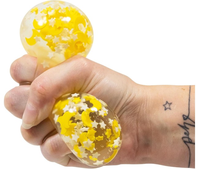 Minge antistres fosforescenta - Luna cu stele Minge antistres fosforescenta - Luna cu stele