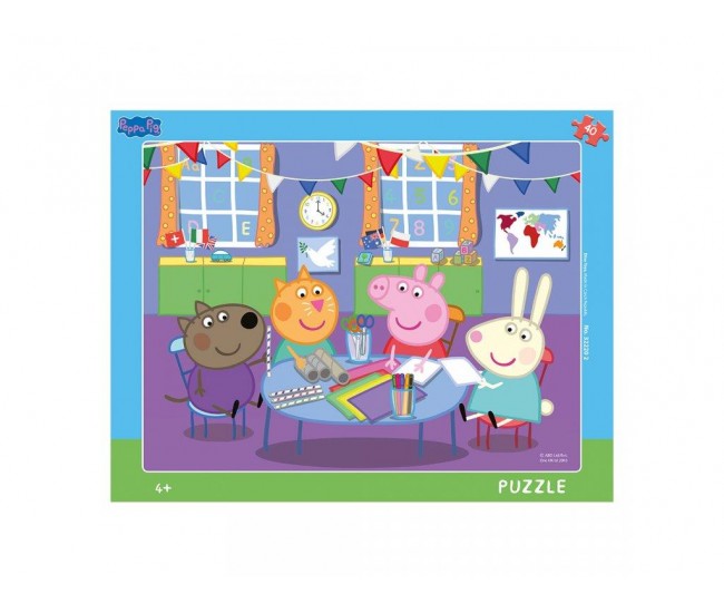 Puzzle cu rama - Purcelusa Peppa (40 piese) Puzzle cu rama - Purcelusa Peppa (40 piese)