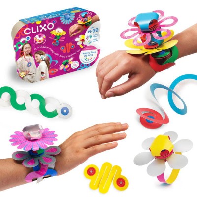 Clixo® joc magnetic de construit - Bijuterii colorate (28 piese)