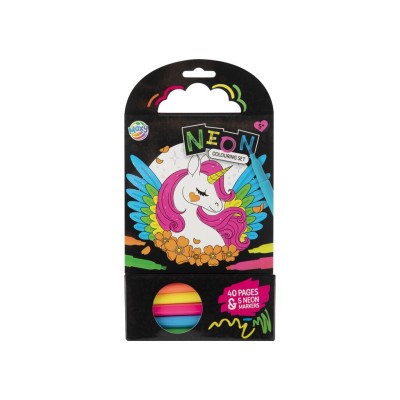 Carte de colorat cu carioci neon - Peripetiile unicornului
