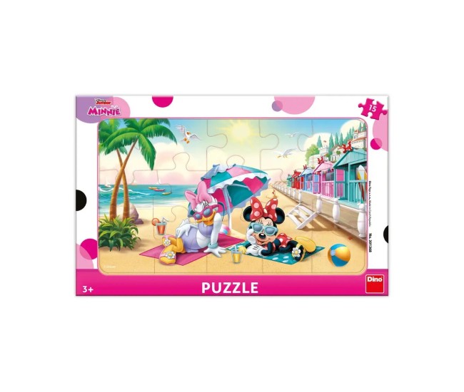 Puzzle cu rama - Minnie si Daisy la plaja (15 piese) Puzzle cu rama - Minnie si Daisy la plaja (15 piese)
