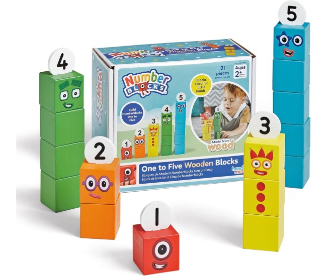 Cuburi din lemn Numberblocks - De la 1 la 5 Cuburi din lemn Numberblocks - De la 1 la 5