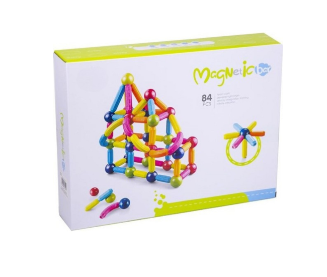 Set de constructie magnetic - Forme 3D (84 piese) Set de constructie magnetic - Forme 3D (84 piese)