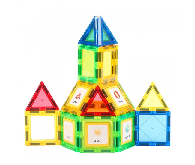 Set de constructie magnetic 3D - 38 piese Set de constructie magnetic 3D - 38 piese