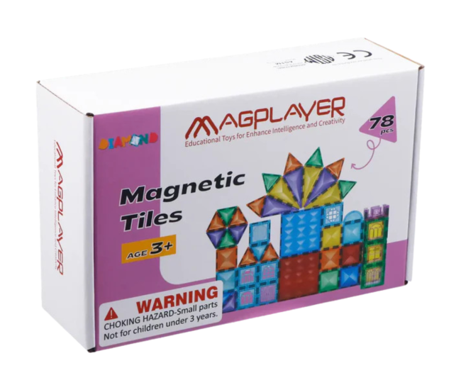 Set de constructie magnetic 3D - 78 piese Set de constructie magnetic 3D - 78 piese