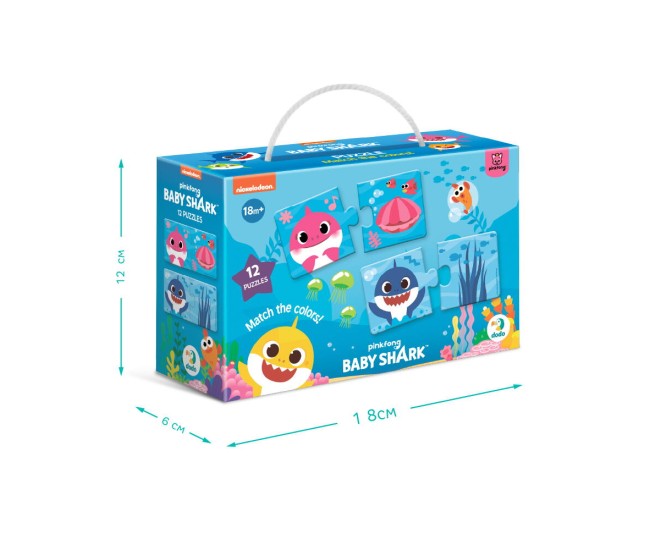 Puzzle - Potriveste culorile cu Baby Shark (24 piese) Puzzle - Potriveste culorile cu Baby Shark (24 piese)