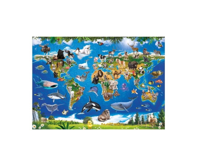 Puzzle XL - Harta animalelor (100 piese) Puzzle XL - Harta animalelor (100 piese)