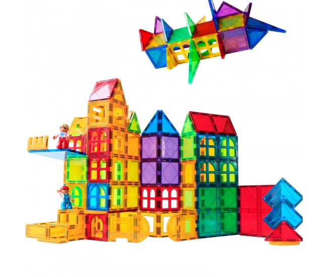 Set de constructie magnetic 3D - 158 piese Set de constructie magnetic 3D - 158 piese