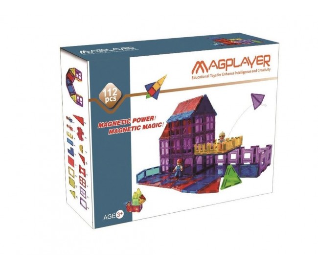 Set de constructie magnetic - 112 piese Set de constructie magnetic - 112 piese
