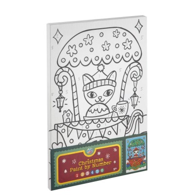 Set pictura pe numere - Pisicuta de Craciun Set pictura pe numere - Pisicuta de Craciun